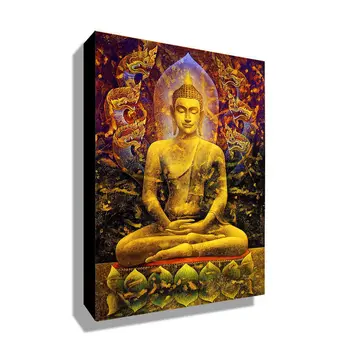 Meditációs Buddha-Szobor Vászon Festmény Modern Buddhista Dekoratív Poszterek, Nyomatok Lakberendezési Wall Art Képek Nappali Kép 3