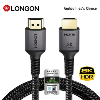 LONGON 8K HDMI Kábel 1m 4K 120Hz 2K 144 hz 48G eARC HDMI2.1 Kábel Kamera PS5 RTX3080 XBOX 8K TV AppleTV ROKU PS4 Kábel 0.5 M