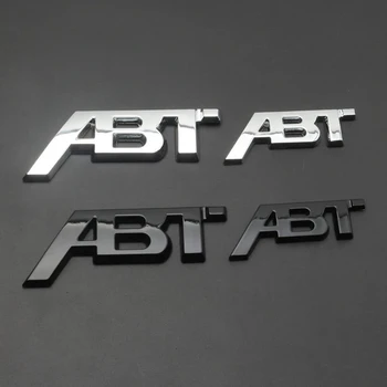Króm Ezüst Fényes Fekete ABT 3D Ragasztó Hátsó Oldalán Test Autó Jelvény Jelkép Matricák Logó Audi VW