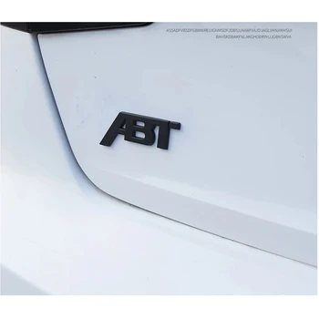 Króm Ezüst Fényes Fekete ABT 3D Ragasztó Hátsó Oldalán Test Autó Jelvény Jelkép Matricák Logó Audi VW Kép 3