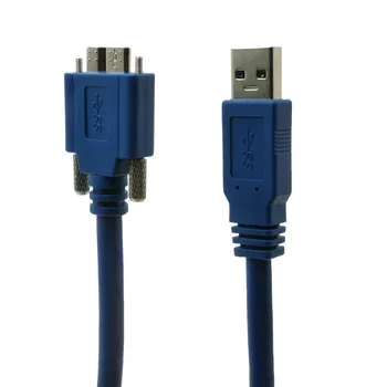 USB 3.0-Mikro B/M a Kettős Csavar, Zár Kábel a superspeed Támogatott, USB3 éjjellátó Kamera Kompatibilis 0,6 m 1m 1,8 m 3m Kép 0