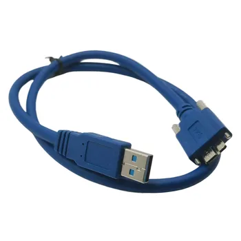 USB 3.0-Mikro B/M a Kettős Csavar, Zár Kábel a superspeed Támogatott, USB3 éjjellátó Kamera Kompatibilis 0,6 m 1m 1,8 m 3m Kép 2