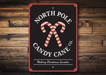 Északi-Sark Alá Candy Cane Dekoráció Karácsonyi Jelek Karácsonyi Dekoráció Ajándék Ünnepi Édességet Tábla Alumínium Ajándék