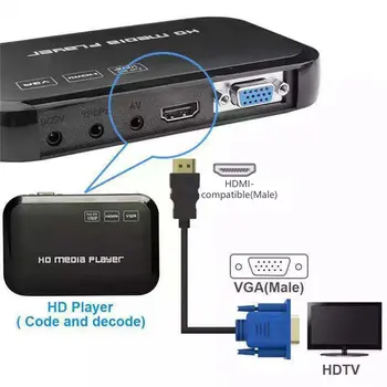 1,8 M/6FT Arany, HDMI-kompatibilis Férfi VGA Férfi 15 Pin-Videó Adapter Kábelek 1080P 6FT A TV-DVD DOBOZ, Tartozékok Kép 2