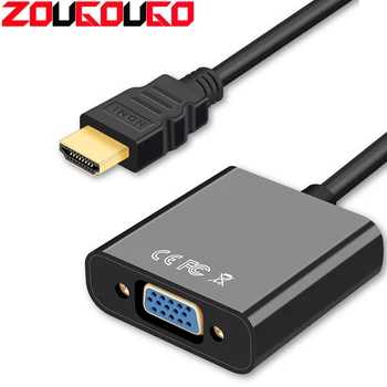 HD 1080P HDMI-kompatibilis VGA Átalakító Kábel Audio Tápegység Férfi-Nő Átalakító Adapter Tablet, laptop, PC, TV Kép 0