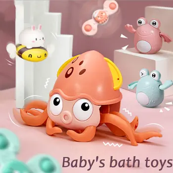 Baba Fürdő Játékok Úszni, Zuhanyozni Játék Aranyos Polip Óramű Fürdőszoba Húzza Séta Partra A Víz Vicces Játékok A Gyerekeknek, A Gyermekek Ajándékok Kép 2