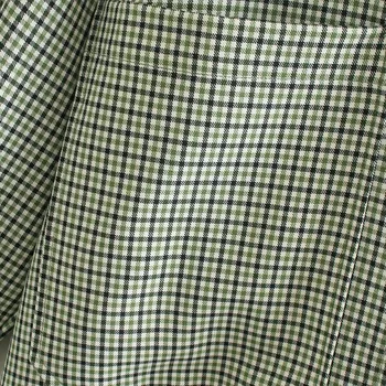 Artsnie Vintage Kockás Női Melegítő Őszi Kabát Széles Láb Nadrág Két darabos Készlet Streetwear Ol Nadrág Ruhák Női Ruhák Kép 3