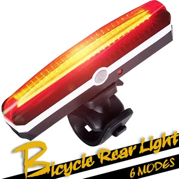 USB Újratölthető Hátsó Kerékpár Lámpa Kerékpár LED Lámpa Vízálló Kerékpár hátsó Lámpa Hátsó Lámpa bycicle Kép 0