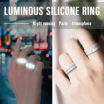 Unisex Szilikon Gyűrű Fénycsöves Világító Gyűrű Világít A Sötét Gyűrű A Férfiak A Nők Születésének Évfordulója 2022 Újévi Ajándékok Kép 1