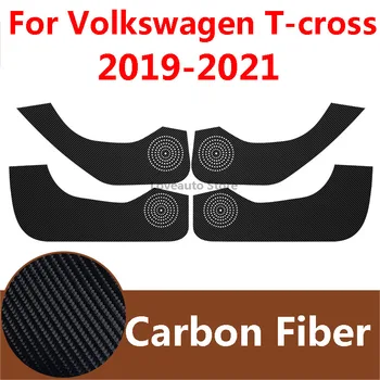 a Volkswagen VW T-kereszt 2019 2020 2021 Kocsi Ajtaját Védő Pad Ajtó Deszka Anti Kick Pad Mat Borító Bőr Dekorációs Matrica