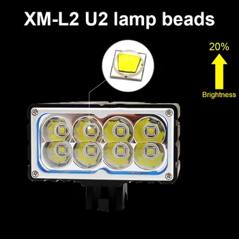 8* XM-L2 LED Kerékpár Lámpa 8000LM Farol Kerékpár Első Lámpa Lámpa 3 Mód MTB Kerékpáros Lámpa 18650 Akkumulátor Kép 4