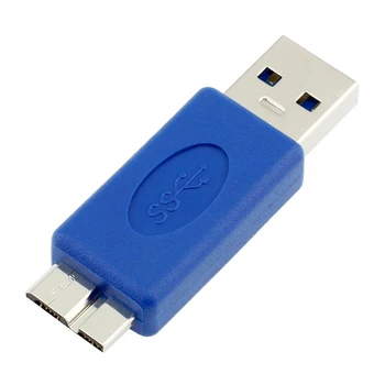 Kék Standard USB 3.0 Típusú Férfi-USB Micro B Male Csatlakozó Adapter USB3.0 Átalakító Adapter VAGYOK, hogy MicroB Kép 1