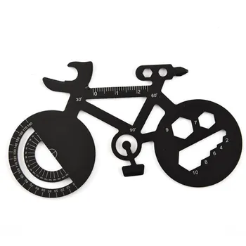 Rozsdamentes acél multifunkciós bicycle kártya eszköz kreatív sörnyitó csavarkulcs kültéri hordozható EDC eszköz kulcstartó medál
