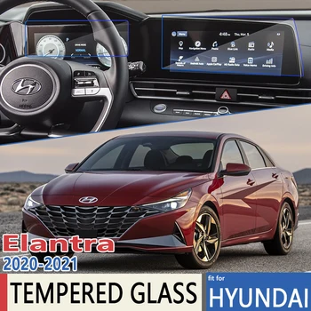a Hyundai Elantra Avante i30 Sedan CN7 MK7 2021 2022 Autós Navigáció esetén Automatikus GPS Film Érintse meg a Teljes Képernyő Védő Edzett Üveg