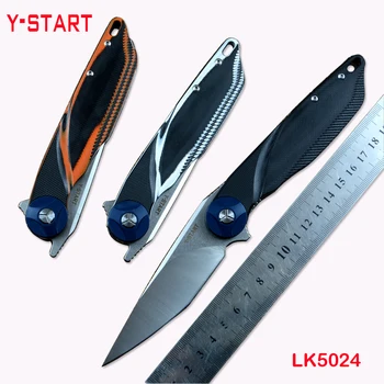 Y-START Új Modell Összecsukható Kés Zseb Vadászat D2 Szatén Penge G10 Kezelni, 3 Színben LK5024 Flipper Gyors Megnyitásához Kép 0