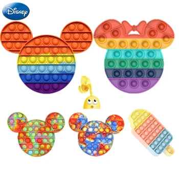 Disney Mickey Egér Fidget Játékok Anti-stressz Felnőtt Gyerekek Nyomja Buborék Érzékszervi Játék Vicces stresszoldó Fidget Szülinapi Játék, Ajándék