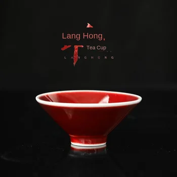 Jingdezhen Lang Fekete Tea Csésze Kézzel Készített Vödör Kupa Yunhuatang Piros Máz Tea Csésze Minden Más Árva Mester Kupa Teáscsésze Kép 0