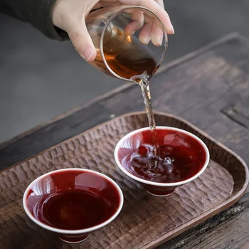 Jingdezhen Lang Fekete Tea Csésze Kézzel Készített Vödör Kupa Yunhuatang Piros Máz Tea Csésze Minden Más Árva Mester Kupa Teáscsésze Kép 2